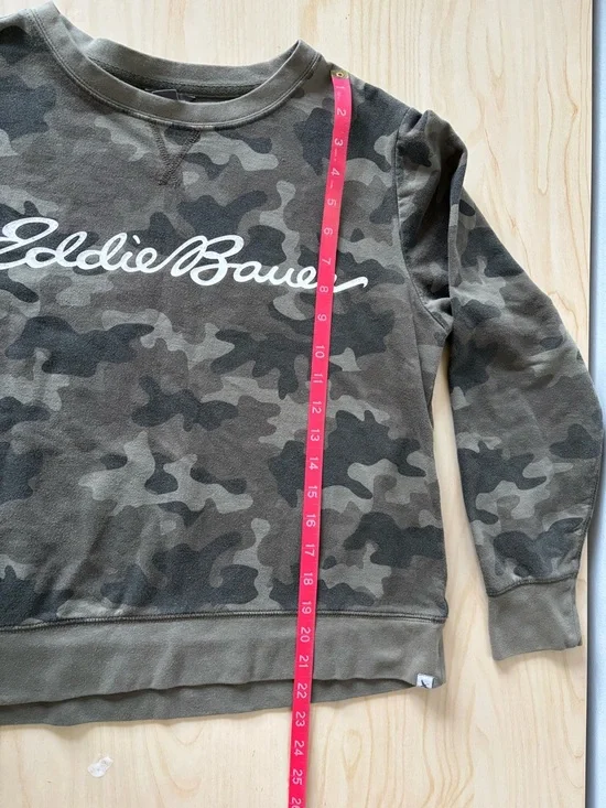 Eddie Bauer Olive & Dark Green Camo Crewneck Sweater - Picture 11 of 11